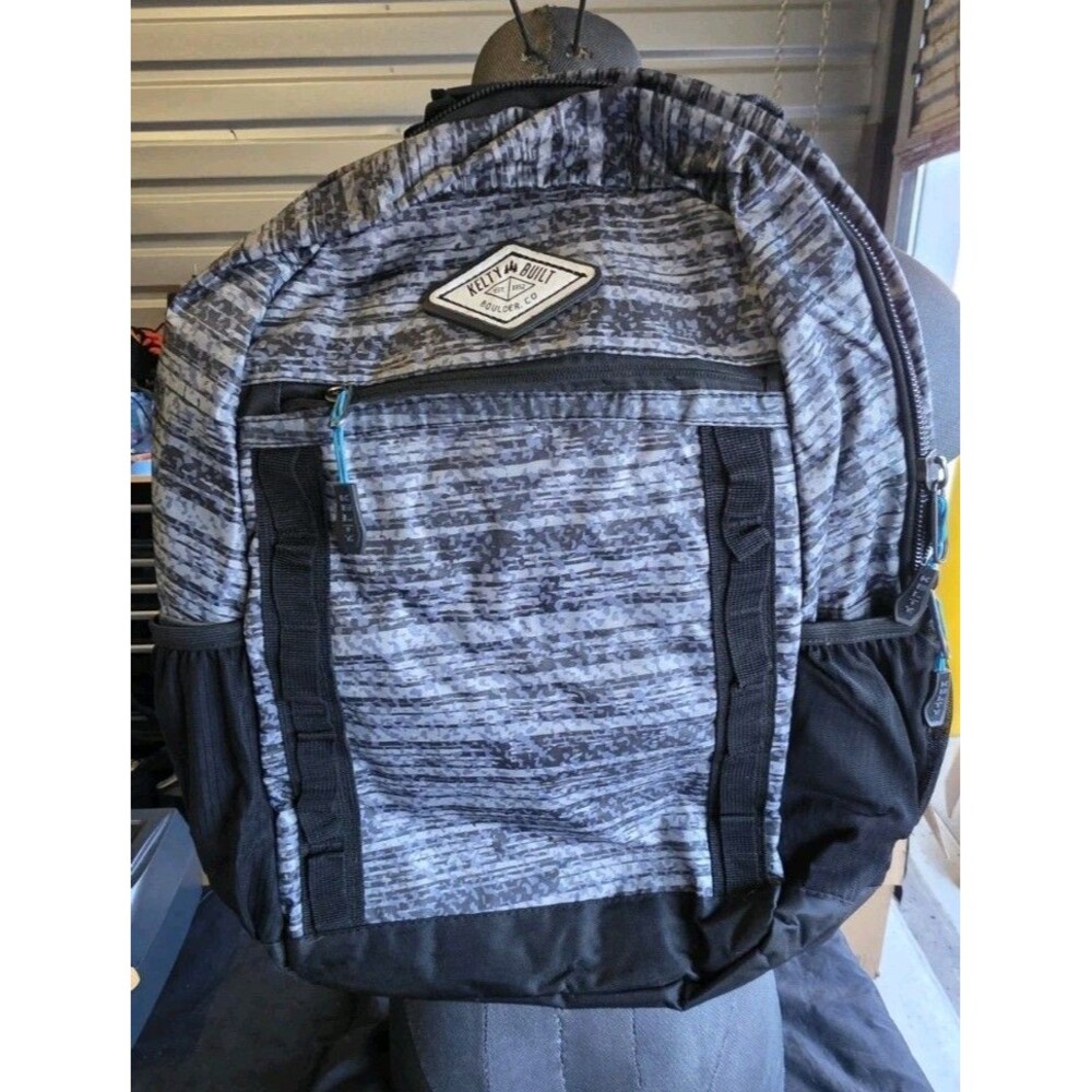 Kelty Built Black Gray Backpack Book Bag Padded Molle Rings